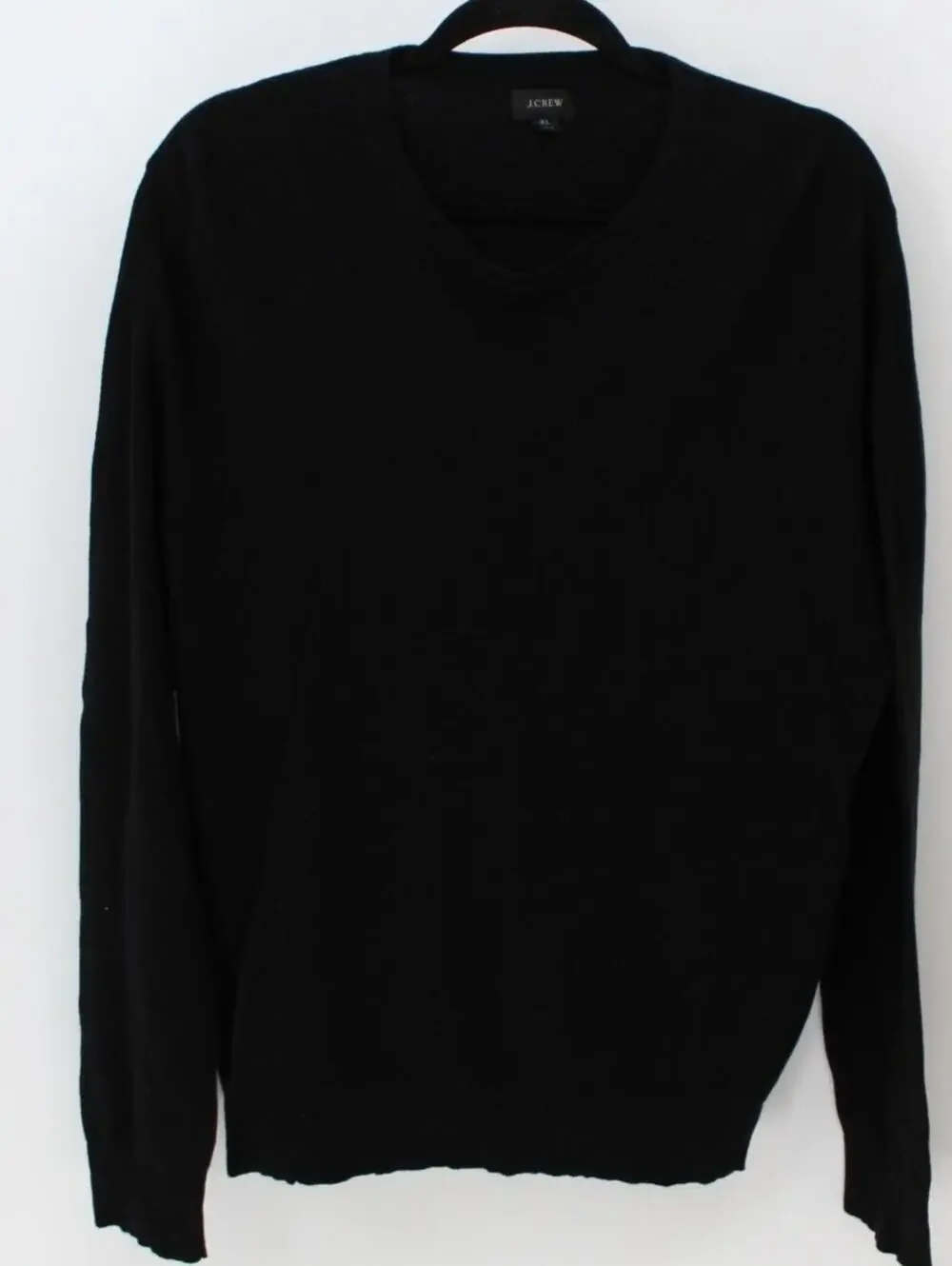 J.Crew XL Classic Black Cotton Cashmere Crewneck Textured Pullover Sweater
